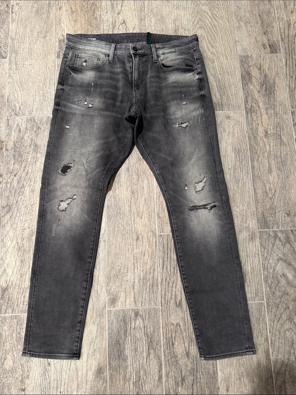 G-Star Slim Distressed Black Gray Jeans